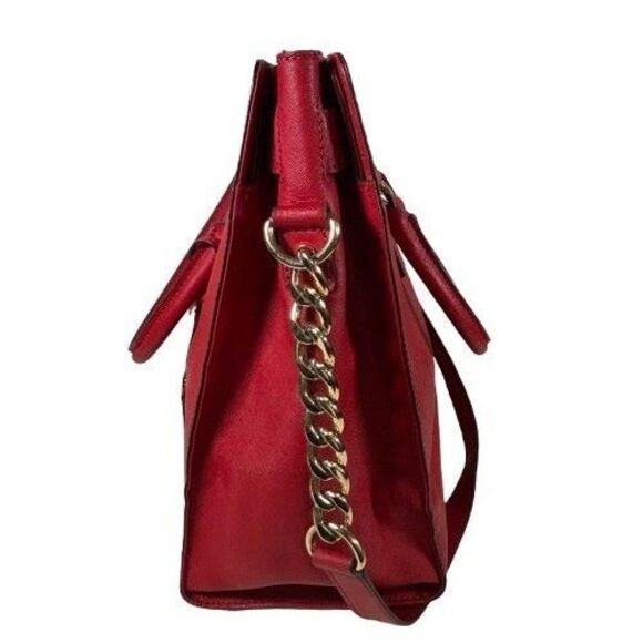 Michael Kors Hamilton Large Red Leather Satchel Tote Shopper Shoulder Bag Purse - Picture 5 of 16